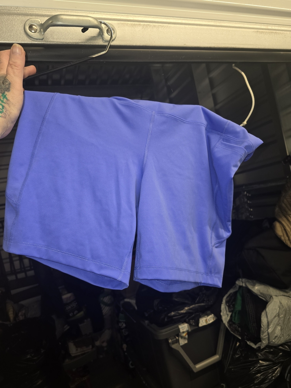 Athletech High-Rise Performance Bike Shorts in Periwinkle